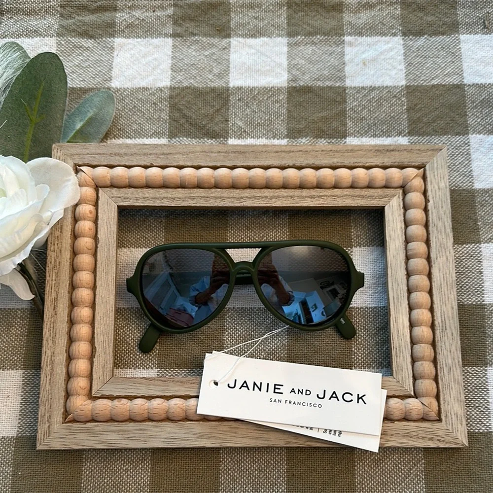 Janie and Jack Matte Green Aviator Sunglasses